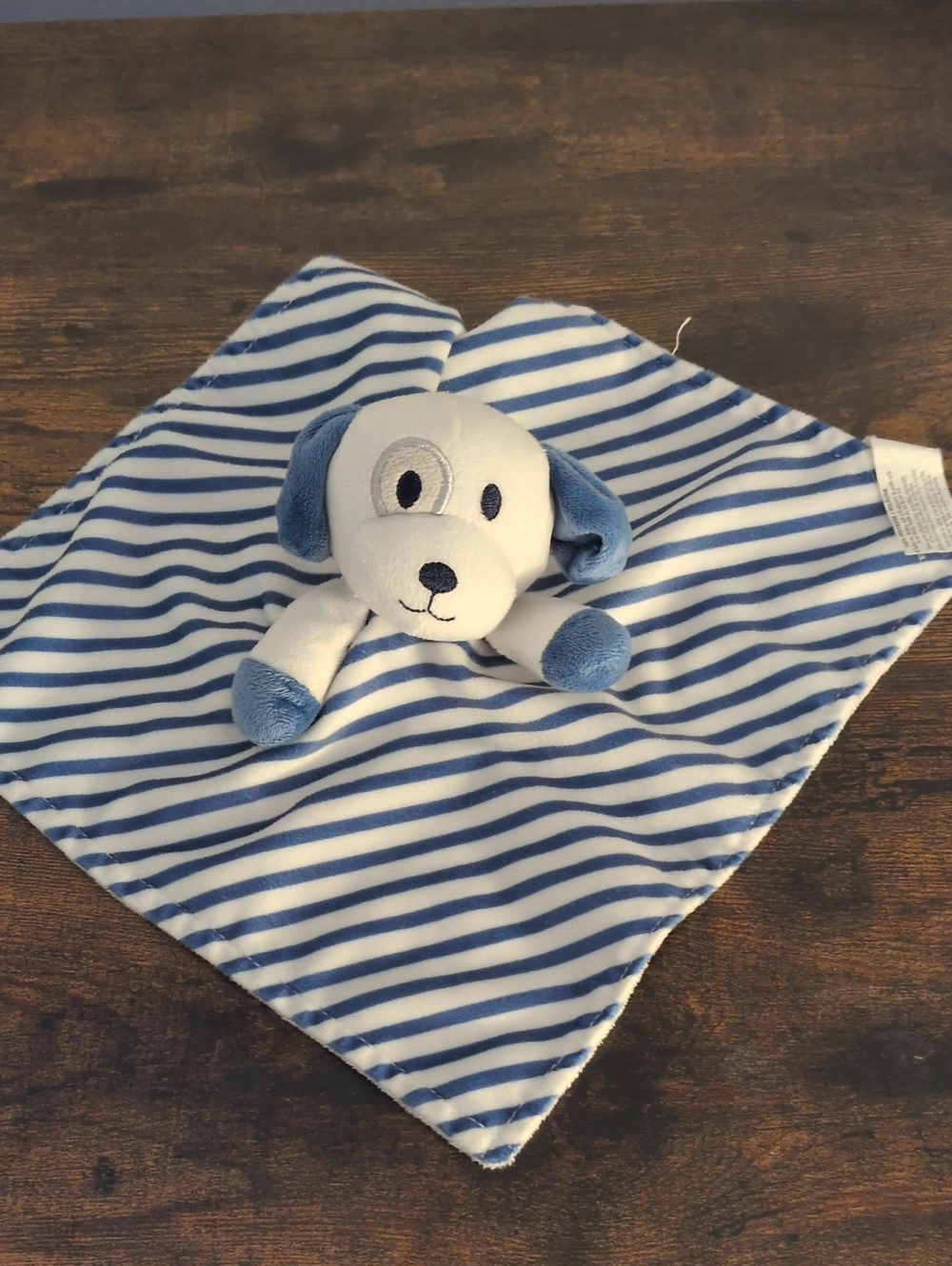 🎁[FREE WITH $50+]🎁 Blue and White Striped Puppy Security Blanket